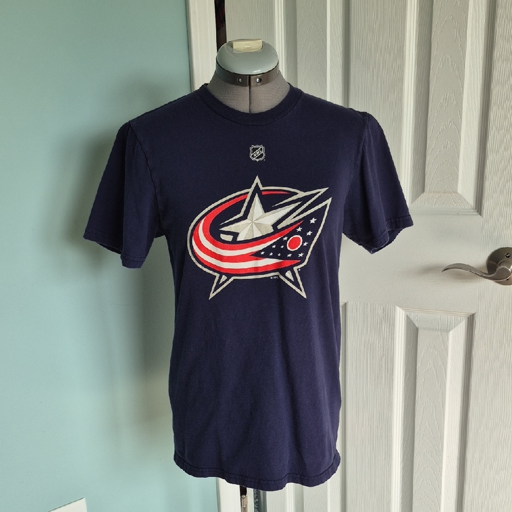 Columbus Blue Jackets NHL Navy Short Sleeve Logo Tee Dubinsky #17